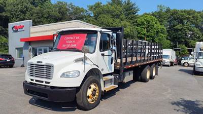 Freightliner M2 106 Tandem Axle 24 ft Flatbed Truck - 330HP, 6 Speed Automatic, Liftgate