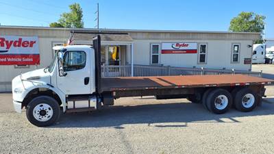 Freightliner M2 106 Tandem Axle 24 ft Flatbed Truck - 270HP, 9 Speed Manual