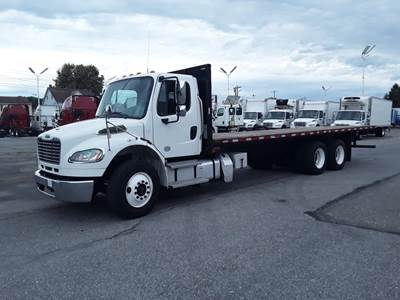 Freightliner M2 106 Tandem Axle 28 ft Flatbed Truck - 300HP, 9 Speed Manual