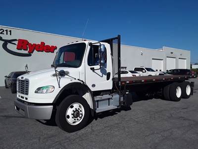 Freightliner M2 106 Tandem Axle 24 ft Flatbed Truck - 350HP, 6 Speed Automatic