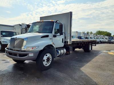 International MV607 26 ft Flatbed Truck - 280HP, 6 Speed Automatic