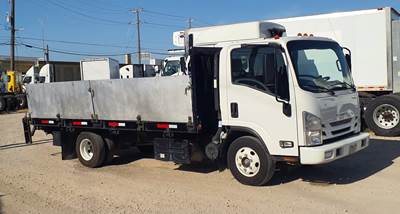 Isuzu NPR 16 ft Flatbed Truck - 215HP, 6 Speed Automatic, Liftgate
