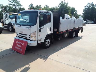 Isuzu NPR 16 ft Flatbed Truck - 215HP, 6 Speed Automatic, Liftgate
