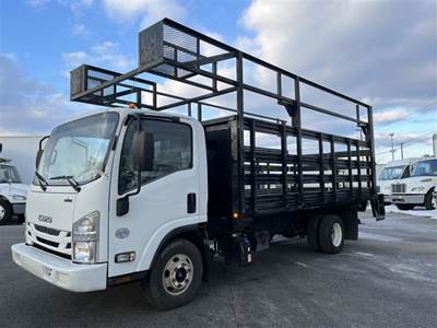 Isuzu NPR 16 ft Flatbed Truck - 215HP, 6 Speed Automatic, Liftgate