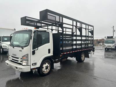 Isuzu NPR 16 ft Flatbed Truck - 297HP, 6 Speed Automatic, Liftgate