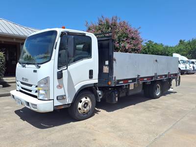 Isuzu NPR 16 ft Flatbed Truck - 215HP, 6 Speed Automatic, Liftgate