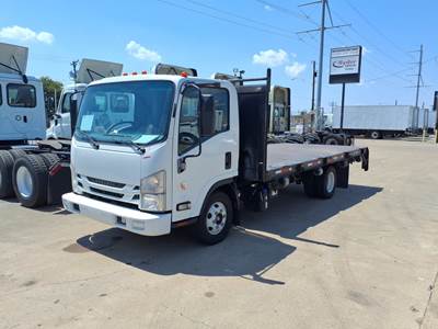 Isuzu NPR 16 ft Flatbed Truck - 215HP, 6 Speed Automatic, Liftgate