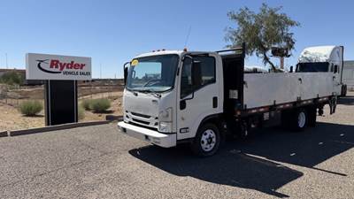 Isuzu NPR 16 ft Flatbed Truck - 215HP, 6 Speed Automatic, Liftgate
