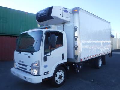 Isuzu NPR 16 ft Refrigerated Truck - 215HP, 6 Speed Automatic, Liftgate