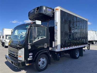 Isuzu NPR 14 ft Refrigerated Truck - 215HP, 6 Speed Automatic, Liftgate