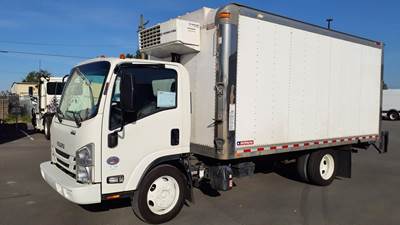 Isuzu NPR 16 ft Refrigerated Truck - 215HP, 6 Speed Automatic, Liftgate