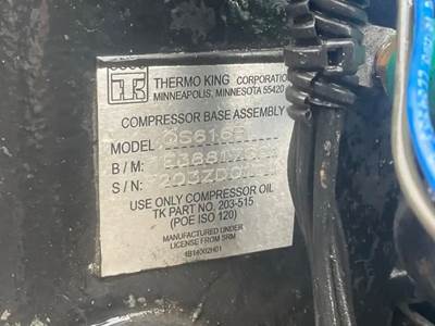 (Used) Thermoking, A/C Compressor- Model: QS616B, B/M: 1E38817G01, Serial Number
