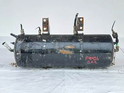 (Used) Air Tank- Material: Metal, Dimensions: L=31", D=12", Front Ports: 3 Side