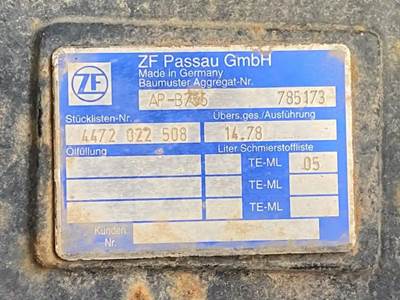 (Used) 2006 John Deere 180C, Complete Rear Axle- Make: ZF Passau Gmbh, Model: Ap