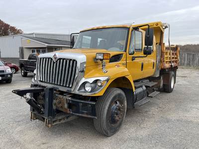 2009 International 7400 Crew Cab Dump Truck with Plow Setup