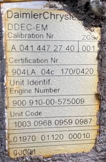 Mercedes-Benz OM904LA Engine Control Module (ECM) for a 2007 Freightliner MT45 Chassis