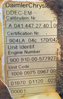 Mercedes-Benz OM904LA Engine Control Module (ECM) for a 2007 Freightliner MT45 Chassis