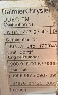 Mercedes-Benz OM904LA Engine Control Module (ECM) for a 2007 Freightliner MT45 Chassis
