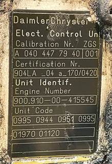 Mercedes-Benz OM904LA Engine Control Module (ECM) for a 2005 Freightliner MT45 Chassis