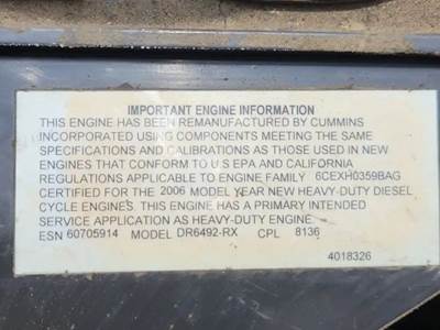 Cummins ISB Engine Core for a 2007 Freightliner MT45 Chassis