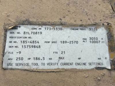 Caterpillar 3126 Engine for a 2000 Chevrolet C8500