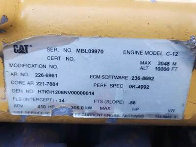 Caterpillar C12 Engine for a 2004 International 8600