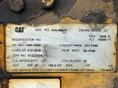 Caterpillar C7 Engine for a 2005 Thomas Built Saf-T-Liner HDX