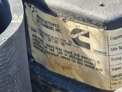 Cummins ISB Engine for a 2006 Freightliner MT45 Chassis