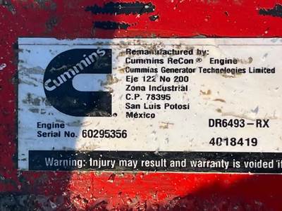 Cummins ISB Engine for a 2009 Freightliner MT45 Chassis