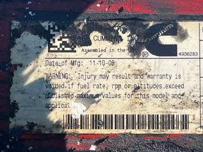 Cummins ISB Engine for a 2009 Freightliner MT55 Chassis