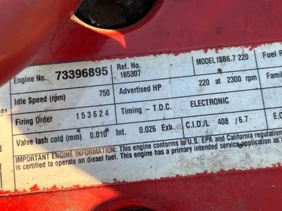 Cummins ISB Engine for a 2013 Thomas Built Saf-T-Liner HDX