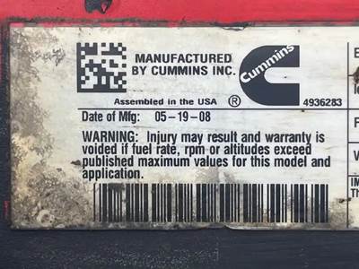 Cummins ISB Engine for a 2008 Freightliner MT55 Chassis