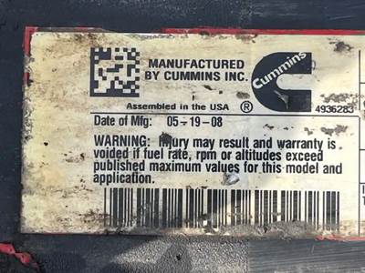 Cummins ISB Engine for a 2008 Freightliner MT55 Chassis