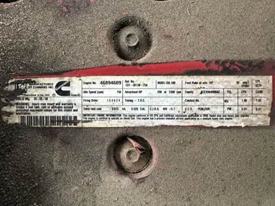 Cummins ISB Engine for a 2008 Freightliner MT55 Chassis