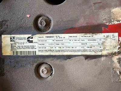 Cummins ISB Engine for a 2010 Freightliner MT55 Chassis