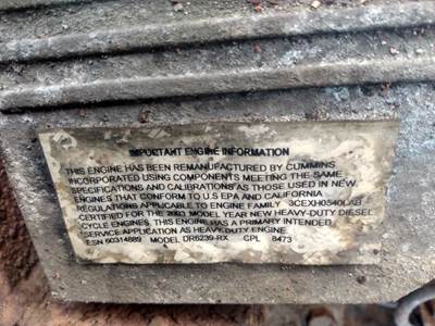 Cummins ISL Engine - 330 HP, ARR/CPL 8473