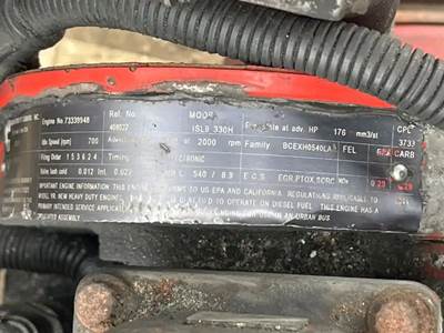 Cummins ISL Engine for a 2010 New Flyer Xcelsior