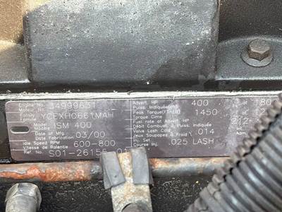 Cummins ISM Engine for a 2001 American La France