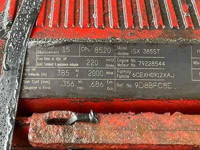 Cummins ISX Engine - 385 HP, ARR/CPL 8520