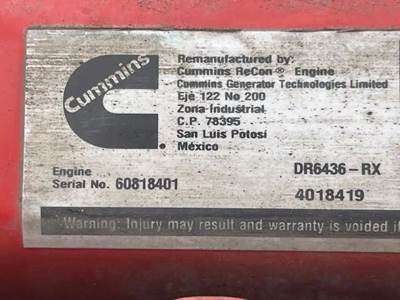 Cummins ISX Engine - 450 HP, ARR/CPL 2732