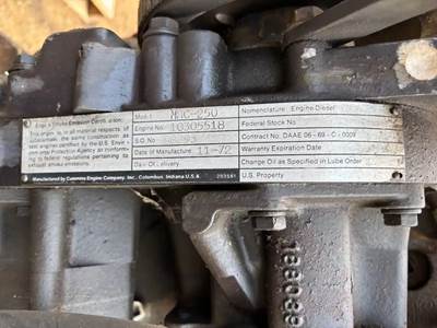 Cummins NHC250 Engine for a 1973 Am General M814