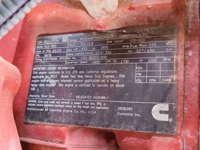 Cummins X12 Engine for a 2024 Freightliner Cascadia 116 Day Cab