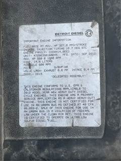 Detroit DD15 Engine for a 2013 Freightliner Cascadia 125