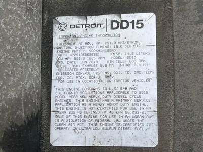 Detroit DD15 Engine for a 2020 Western Star 5700