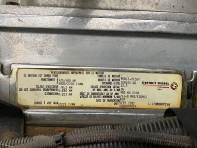 Detroit DDC-60 Engine for a 1993 Ford LTLA9000 AERO MAX 120
