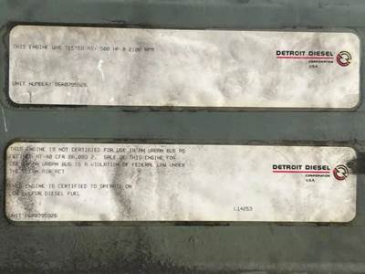 Detroit Series 60 Engine for a 2005 E-One Fire Truck For Sale | Elkton ...