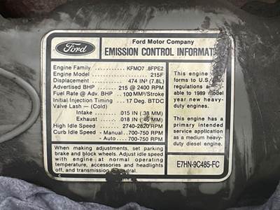 Ford Engine for a 1989 Ford F800