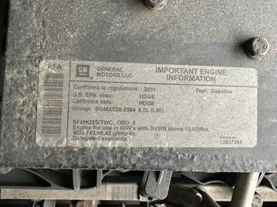 GM/Chev (HD) 6.0L Engine for a 2012 Freightliner MT45