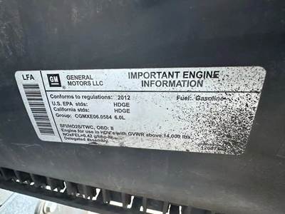 GM/Chev (HD) 6.0L Engine for a 2012 Workhorse Custom Chassis W62
