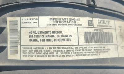 GM/Chev (HD) 8.1L Engine for a 2003 GMC C7500